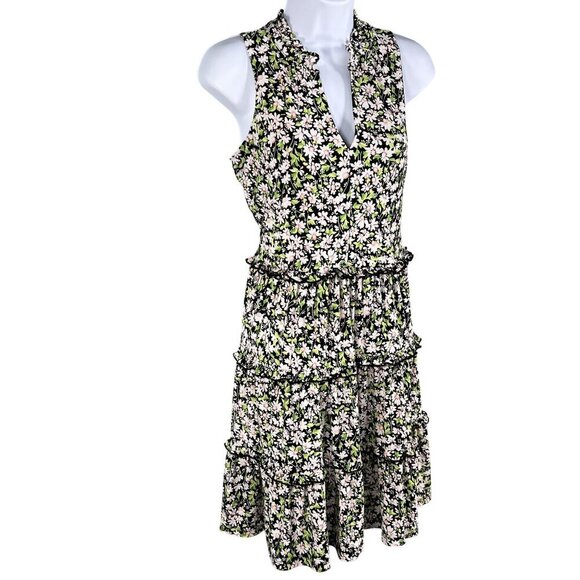 Tommy Hilfiger Womens 8 Ruffle Tiered Daisy Floral Sleeveless Dress Cottagecore - Picture 8 of 16